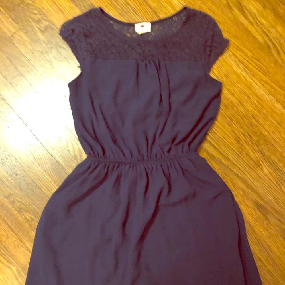 Adorable Navy Blue Lace Dress